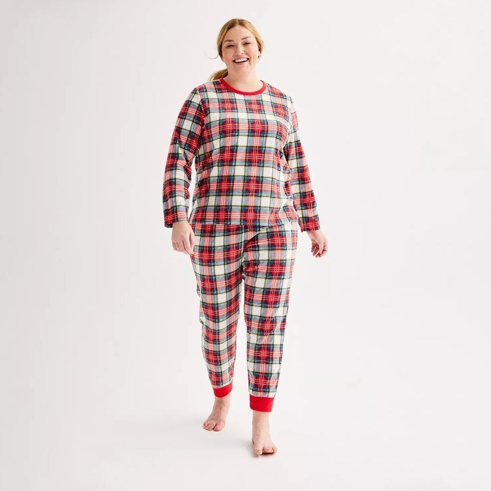 Jammies for your Families Womens Size XXL -2 Piece Pajamas Plaid Fleece Pj's